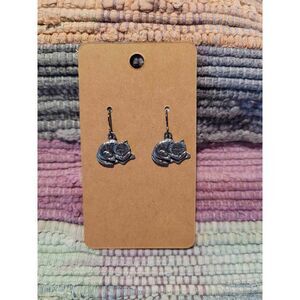 (3 for $15)~JoMa~  Silvertone Cat Earrings- NWT